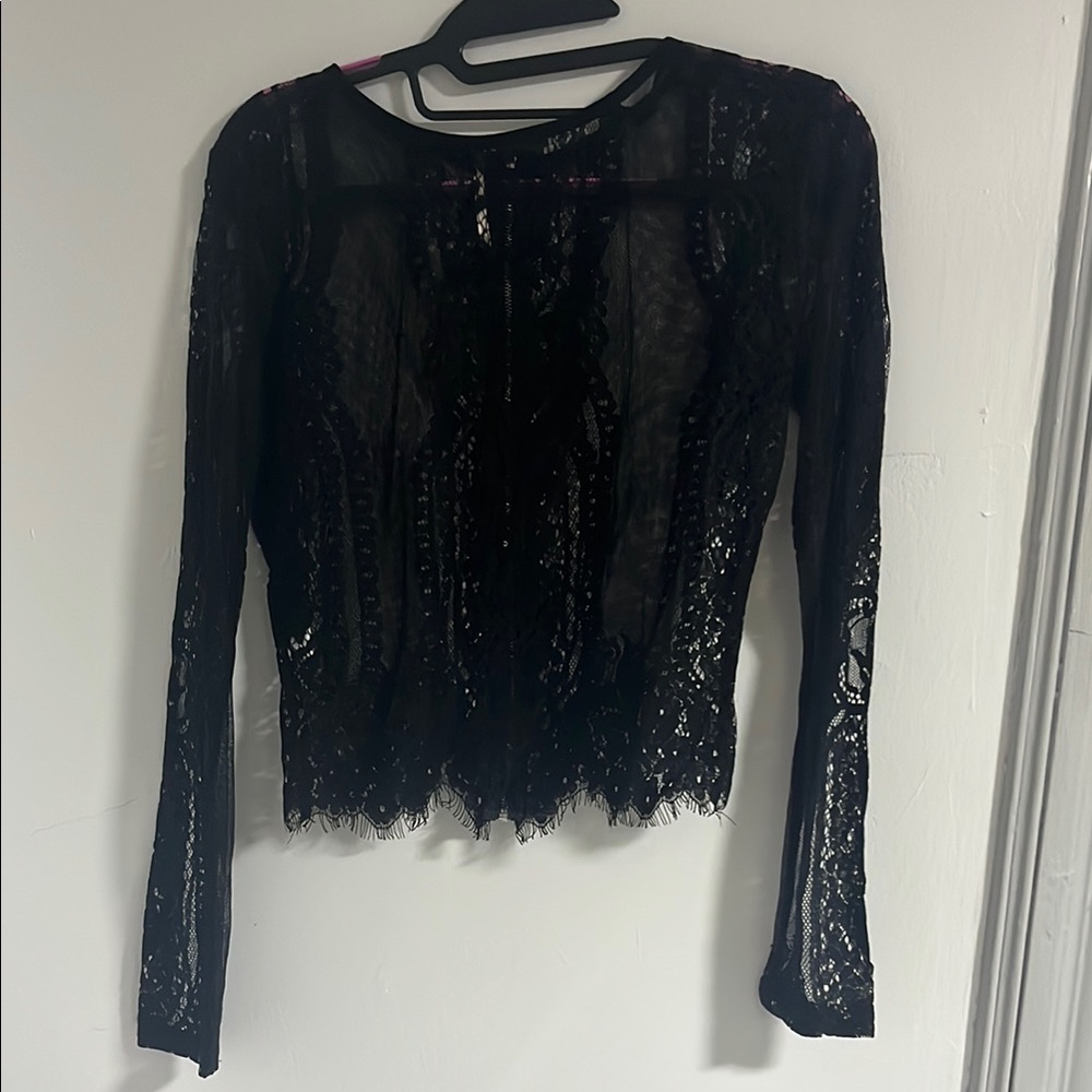 Elegant Black Lace Top
